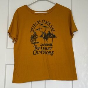 Fifth‎ Sun Graphic T-Shirt "There's No Place Like The Great Outdoors" Women's L
